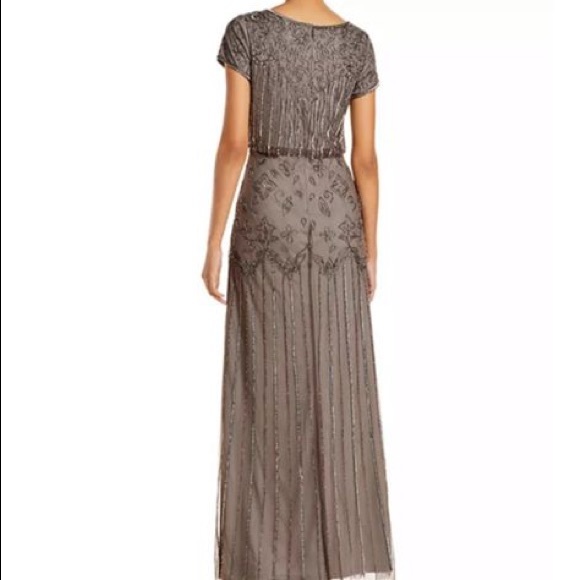 Adrianna papel beaded gray gown - Picture 2 of 3